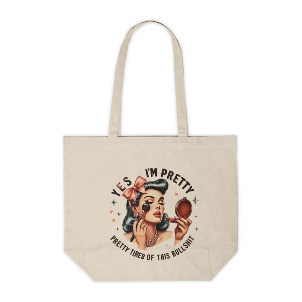 Yes I'm Pretty....Funny Retro Custom Canvas Tote Bag
